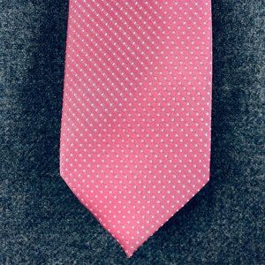 The Tie Bar Necktie Pink White Dots Silk Tie